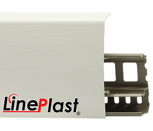 Плинтус LinePlast 85 Белый с тиснением LS001
